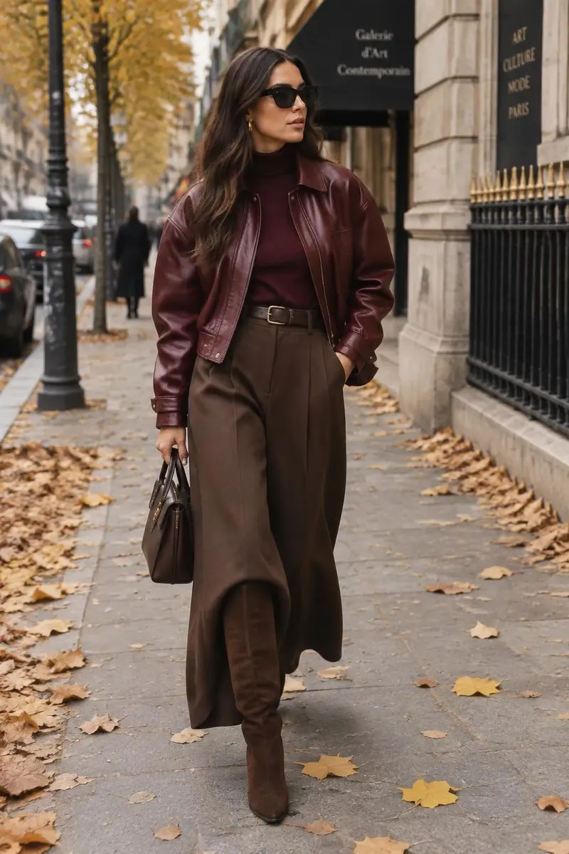 Fall 2026 outfit flat lay with tailored blazer, suede boots and knitwear in neutral tones